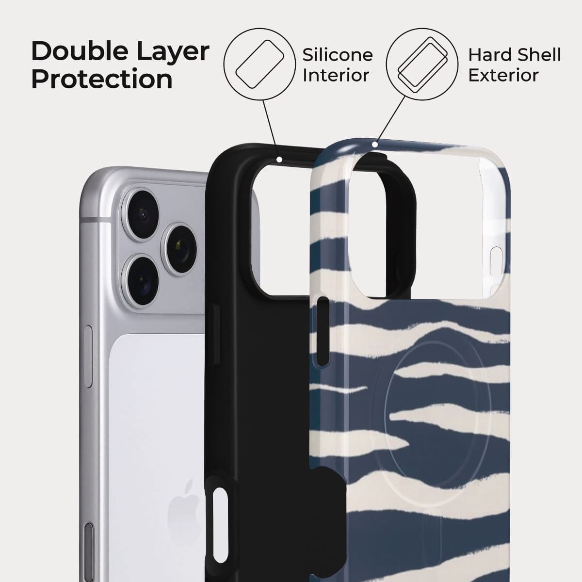 Deep Sea Zebra Case for iPhone 12-17 | Snap, Tough & Magnetic