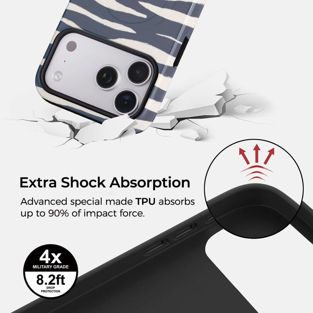 Deep Sea Zebra Case for iPhone 12-17 | Snap, Tough & Magnetic