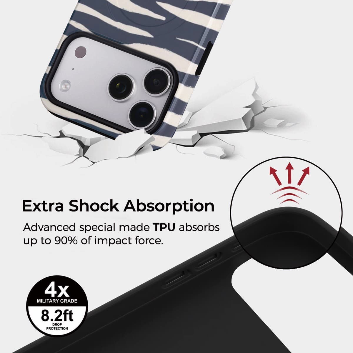 Deep Sea Zebra Case for iPhone 12-17 | Snap, Tough & Magnetic