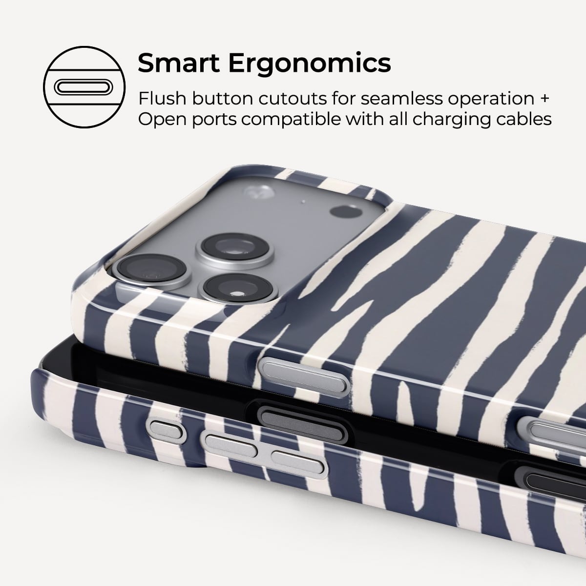 Deep Sea Zebra Case for iPhone 12-17 | Snap, Tough & Magnetic