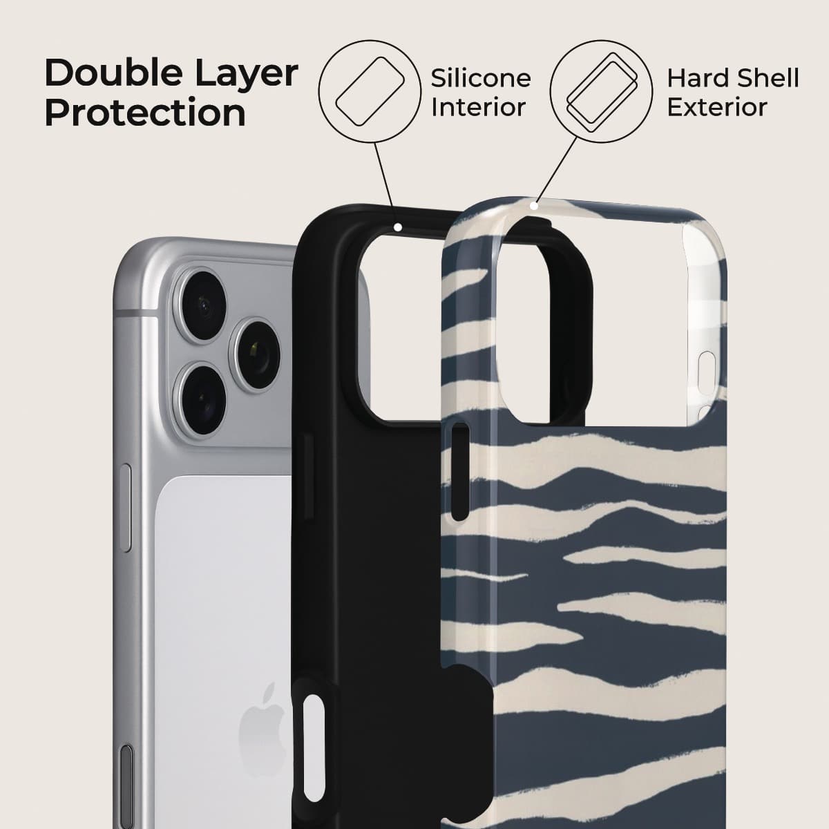 Deep Sea Zebra Case for iPhone 12-17 | Snap, Tough & Magnetic