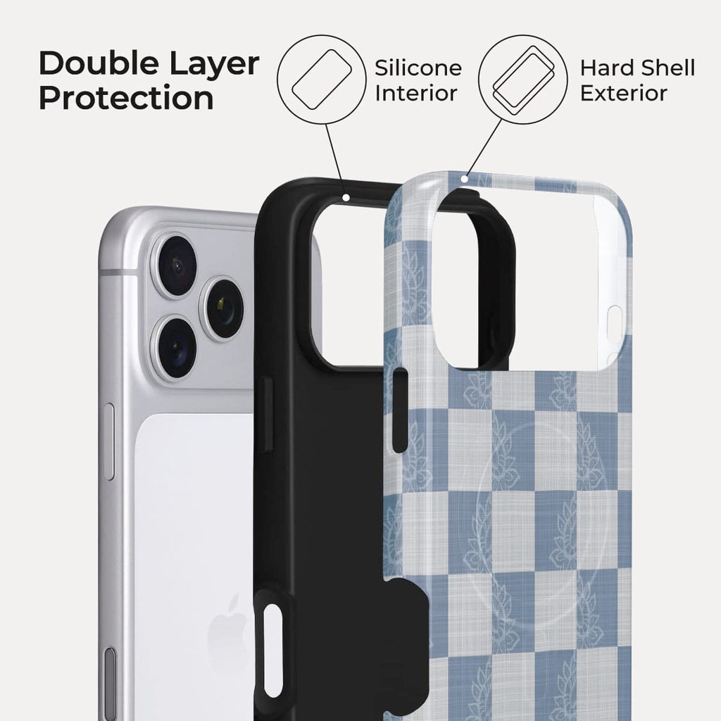 Sea Salt Grid iPhone Case – Snap, Tough & Magnetic | Veyxy