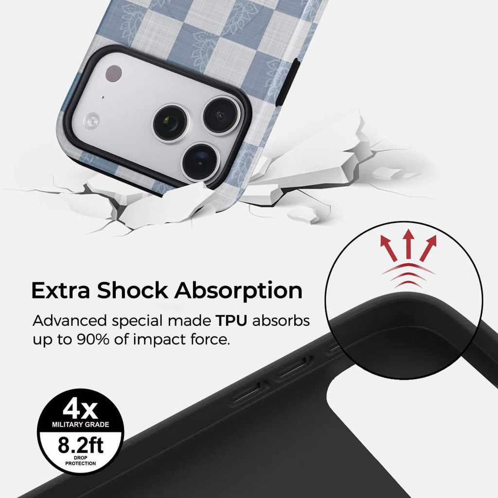 Sea Salt Grid iPhone Case – Snap, Tough & Magnetic | Veyxy