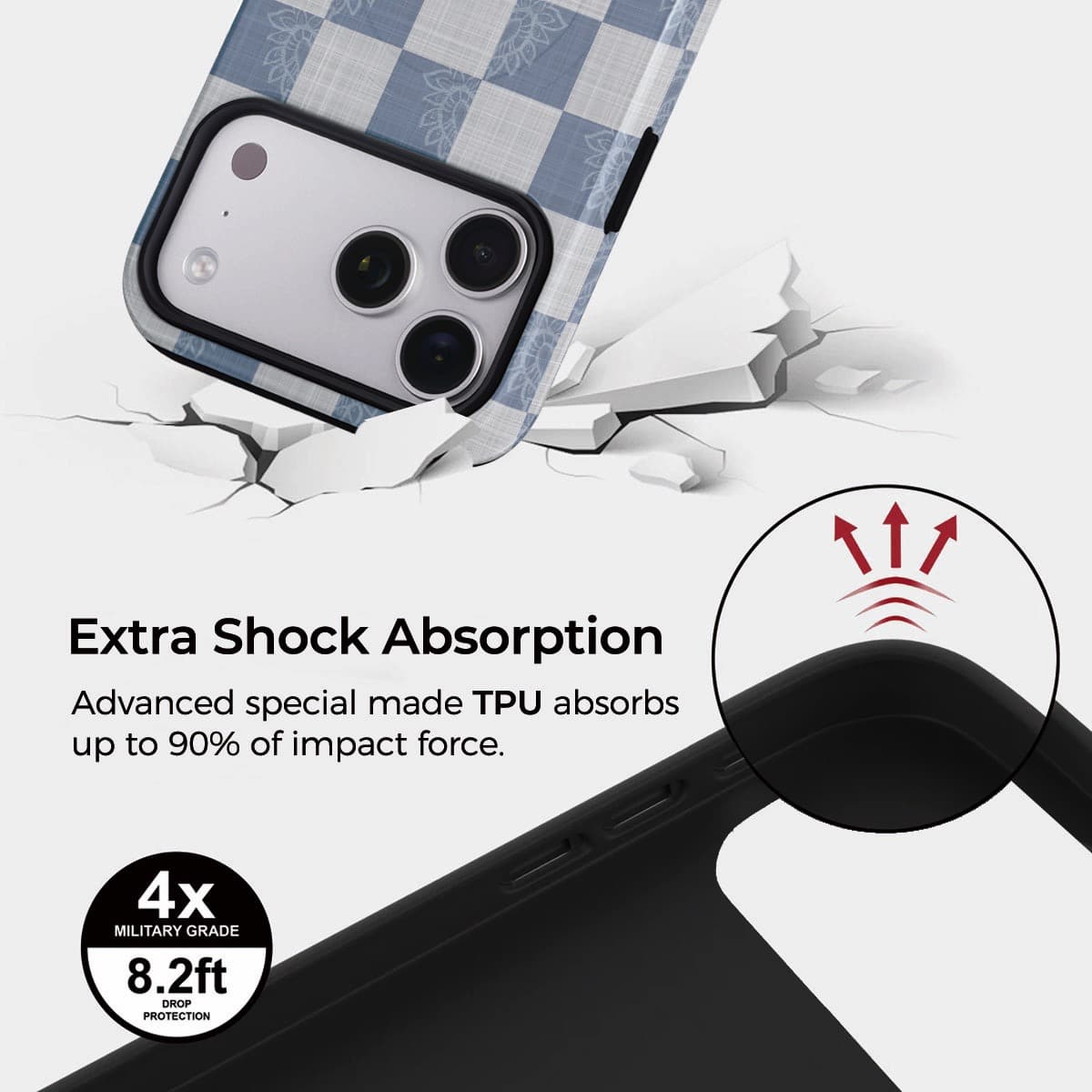 Sea Salt Grid iPhone Case – Snap, Tough & Magnetic | Veyxy