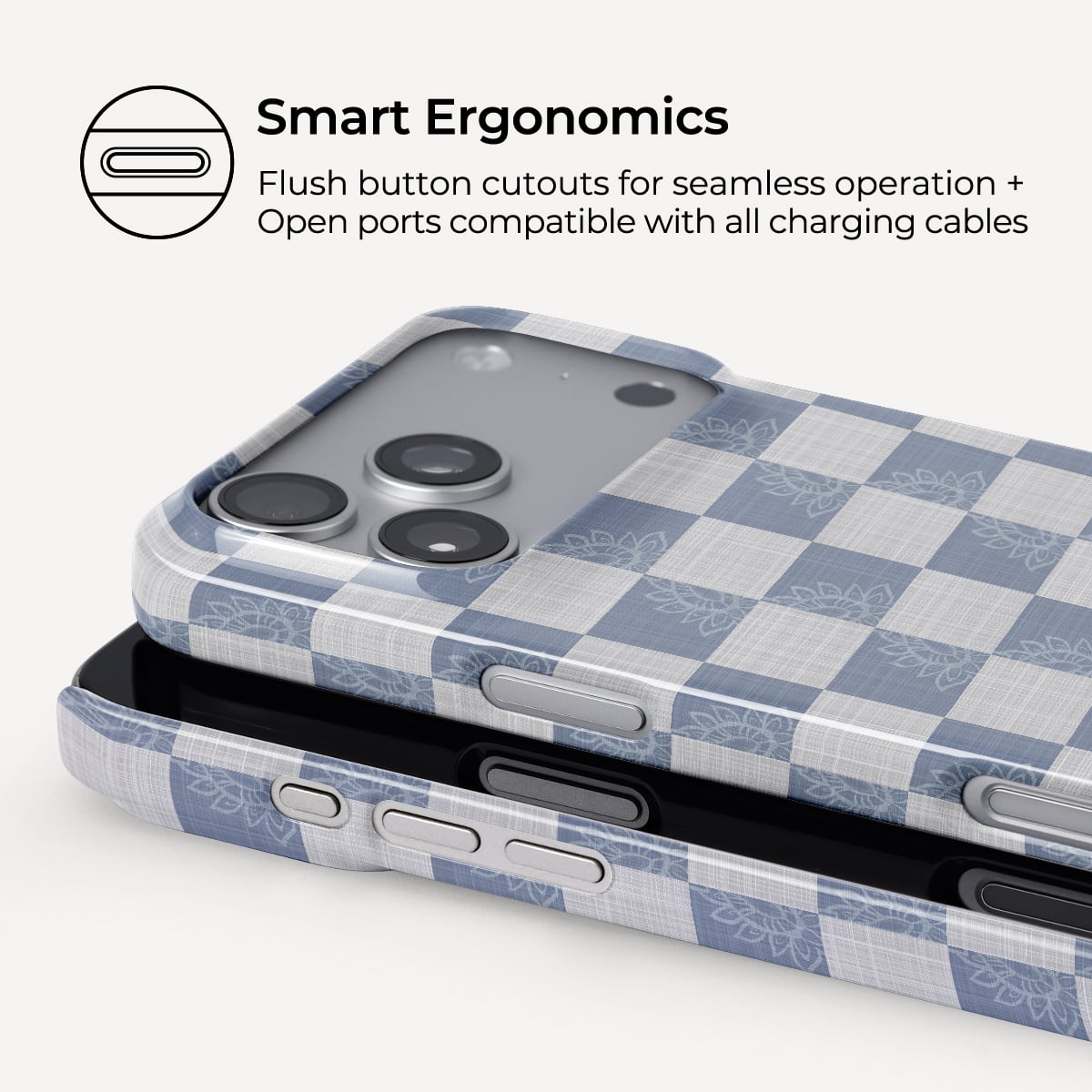 Sea Salt Grid iPhone Case – Snap, Tough & Magnetic | Veyxy