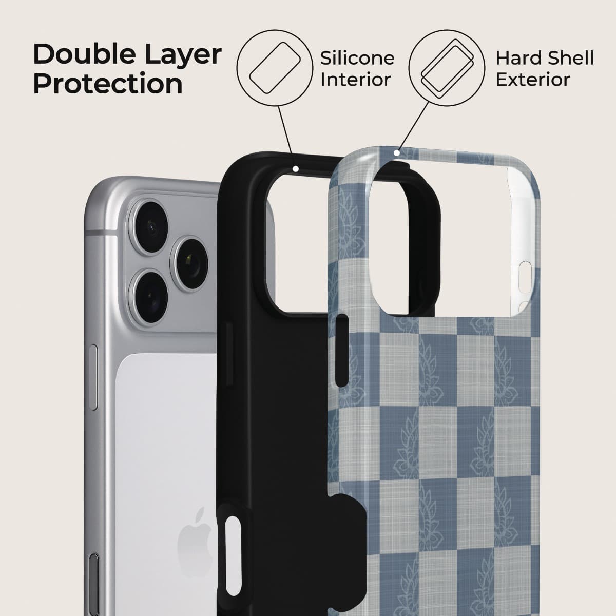 Sea Salt Grid iPhone Case – Snap, Tough & Magnetic | Veyxy