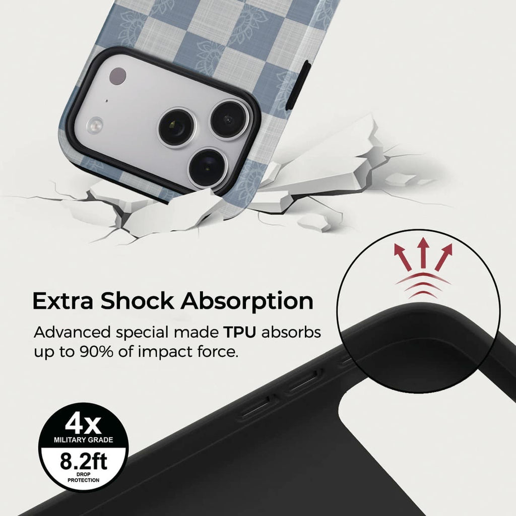 Sea Salt Grid iPhone Case – Snap, Tough & Magnetic | Veyxy