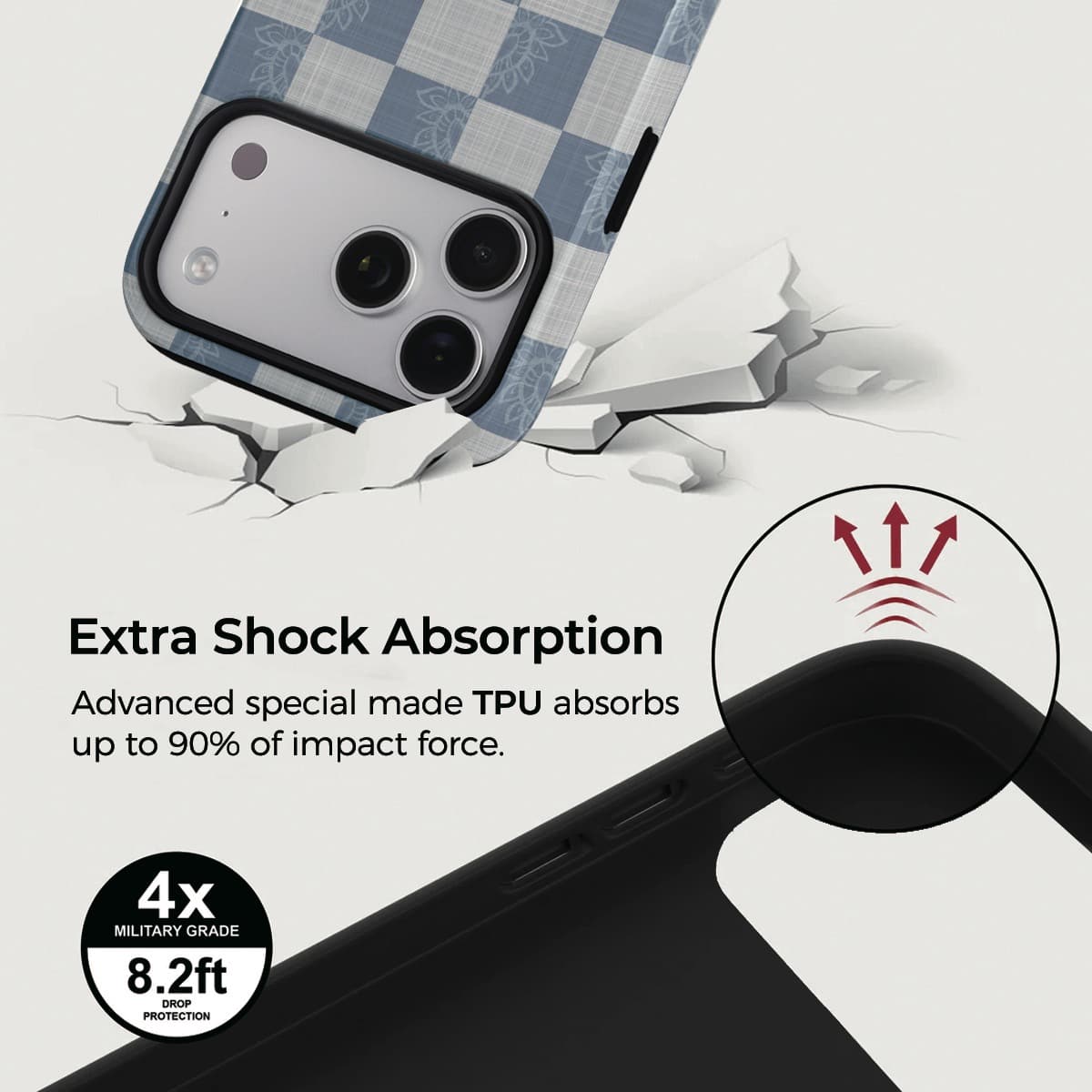 Sea Salt Grid iPhone Case – Snap, Tough & Magnetic | Veyxy