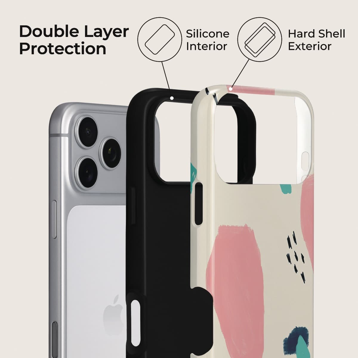 Color Block Poetry iPhone Case – Snap, Tough & Magnetic | Veyxy