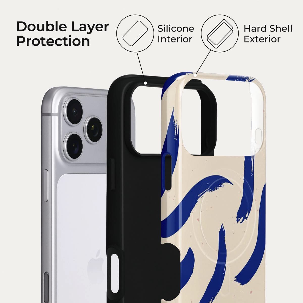 Ink Blue iPhone Case – Snap, Tough & Magnetic | Veyxy