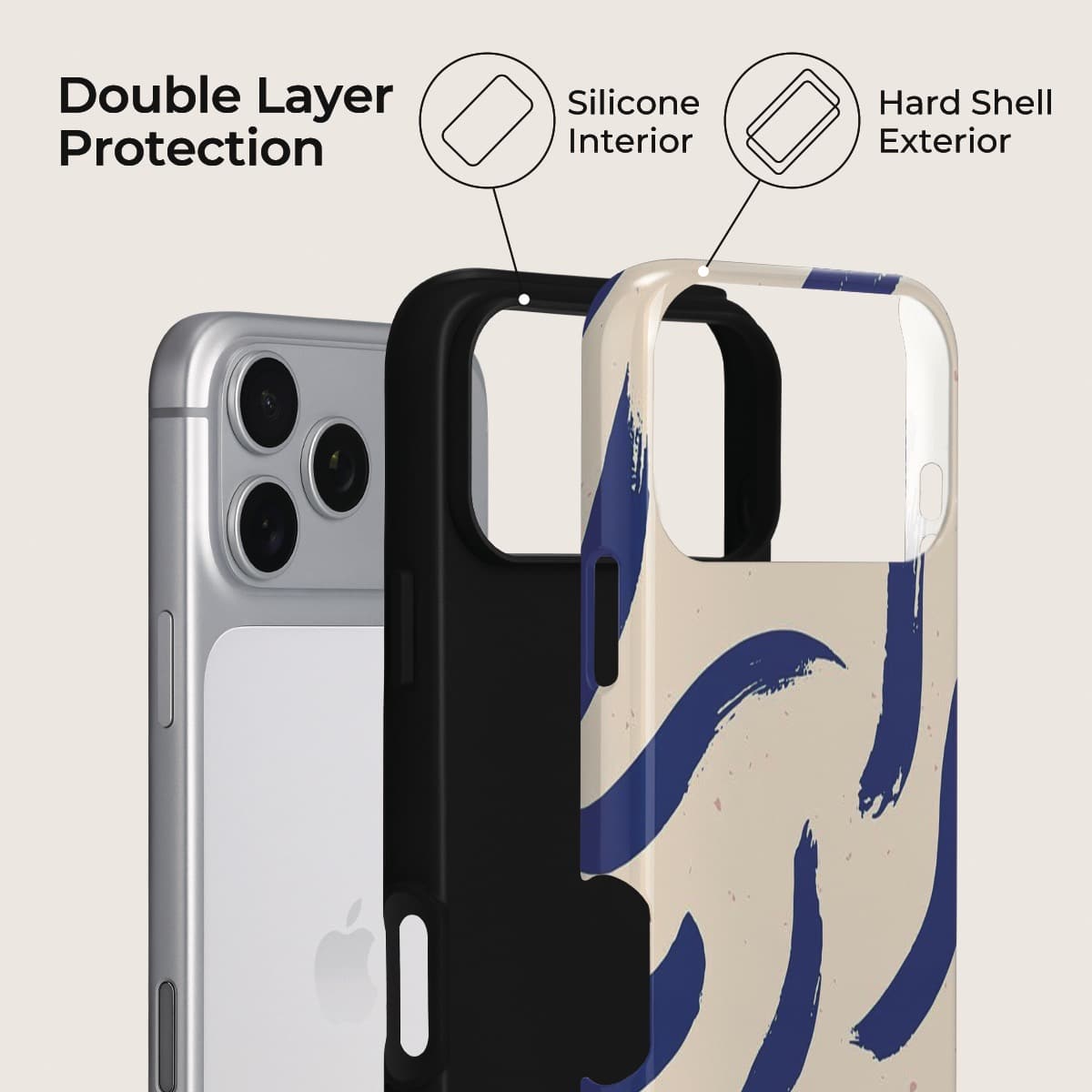Ink Blue iPhone Case – Snap, Tough & Magnetic | Veyxy